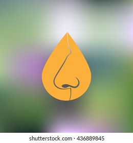 Nose, drop, dropper,  icon , flat design. Vector illustration.