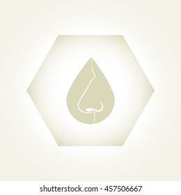 Nose, drop, dropper,  icon , flat design. Vector illustration.