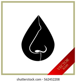 Nose, drop, dropper,  icon , flat design. Vector illustration.