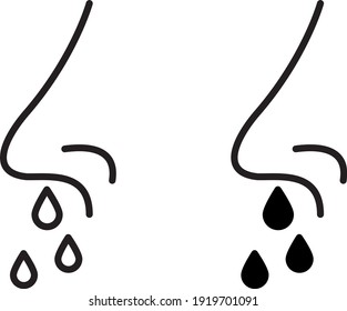 nose with drop icon , Vector illustration