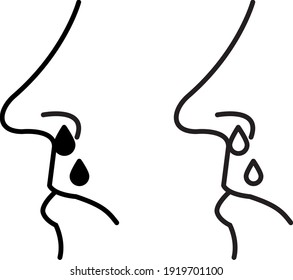 nose with drop icon , Vector illustration