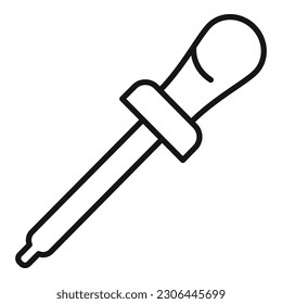 Vector de contorno del icono del cuentagotas de la nariz. Probar el coronavirus. Comprobación del médico