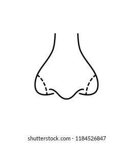 Nose esthetic surgery icon. Element of beauty and anti aging icon for mobile concept and web apps. Thin line Nose esthetic surgery icon can be used for web and mobile on white background