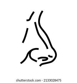 nose face line icon vector. nose face sign. isolated contour symbol black illustration