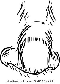 Nose Face part. Hand drawn vector isolated  sketch 