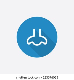 nose Flat Blue Simple Icon with long shadow, isolated on white background  