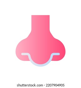 Nose flat gradient two-color ui icon. Sensory and respiratory system. Facial part of human body. Simple filled pictogram. GUI, UX design for mobile application. Vector isolated RGB illustration