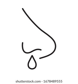 Grippe-Nase, Vektorillustration-Design im Linienstil