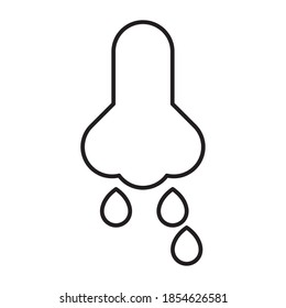 Nase mit Grippe-Strichsymbol, Vektorgrafik-Design