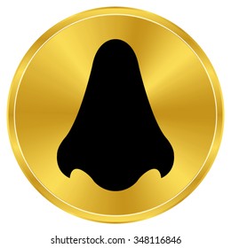 Nose - gold vector icon