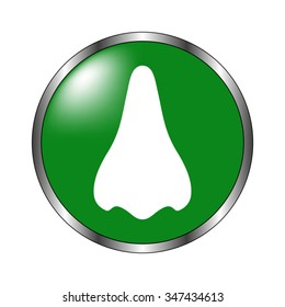 Nose - green vector icon