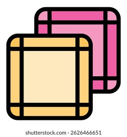 Nose handkerchief icon. Outline nose handkerchief vector icon color flat isolated