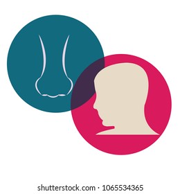 nose and head medical icon - vector illustration