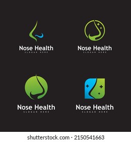 Nose Health logo vector, Nose icon illustration design template