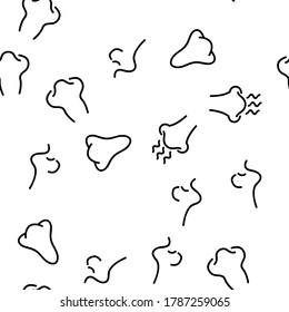 Nose Human Face Vector De Órganos De La Nariz Patrón De La Línea Delgada Ilustración