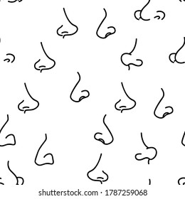 Nose Human Face Vector De Órganos De La Nariz Patrón De La Línea Delgada Ilustración