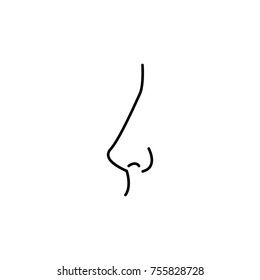 nose icon. Body part element. Premium quality graphic design. Signs, outline symbols collection, simple thin line icon for websites, web design, mobile app, info graphics on white background