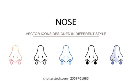 Nose icon design with white background stock illustration