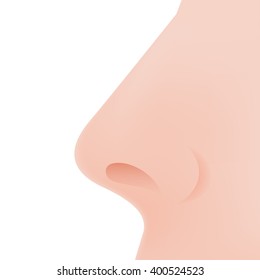 Nose Icon in Flat Design on White Background