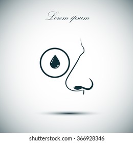 Nose icon , flat design. Vector illustration.