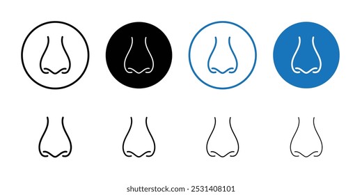 Nose icon Flat fill set collection