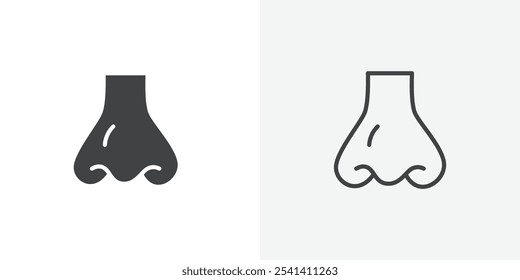 Nose icon flat and simple set design