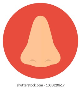 nose icon in flat style isolated vector illustration on white transparent background