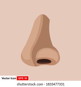 Nose icon in flat style isolated on white background. Part of body symbol stock vector illustration.