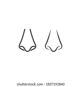 Ilustración de icono de la nariz vector diseño plano