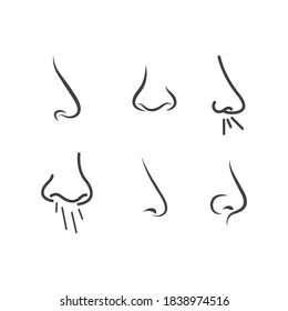 Nose icon illustration vector flat design