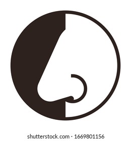 Nose icon isolated on white background