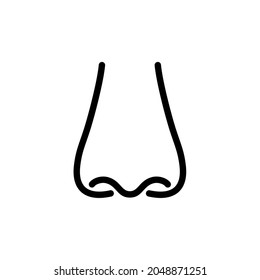 Nose icon isolated on white background, Simple line icon Smell symbol vector illustration