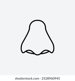 Icono de la nariz aislado en el fondo blanco.