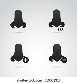 Nose icon isolated on white background. Vector art.