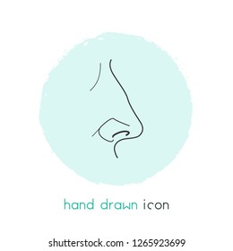 Nose icon line element. Vector illustration of nose icon line isolated on clean background for your web mobile app logo design.