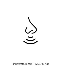 Nose icon line. Smell sense symbol. Vector on isolated white background. Eps 10.