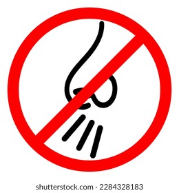 nose icon, no smell, first signs of coronavirus, vector illustration on white background..eps