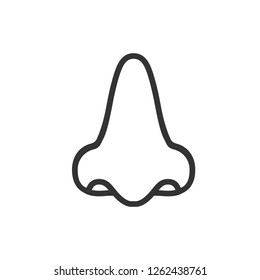 Nose icon on white background. Vector illustration, flat design.