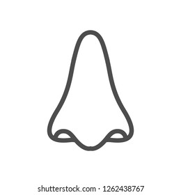 Nose icon on white background. Vector illustration, flat design.