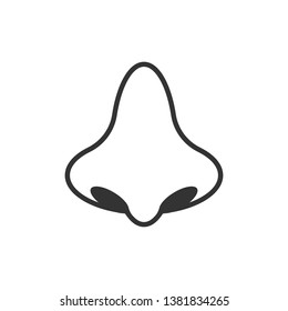 Nose Icon. One of Human Sense Illustration. Types of Perception Vector and Flat Design.