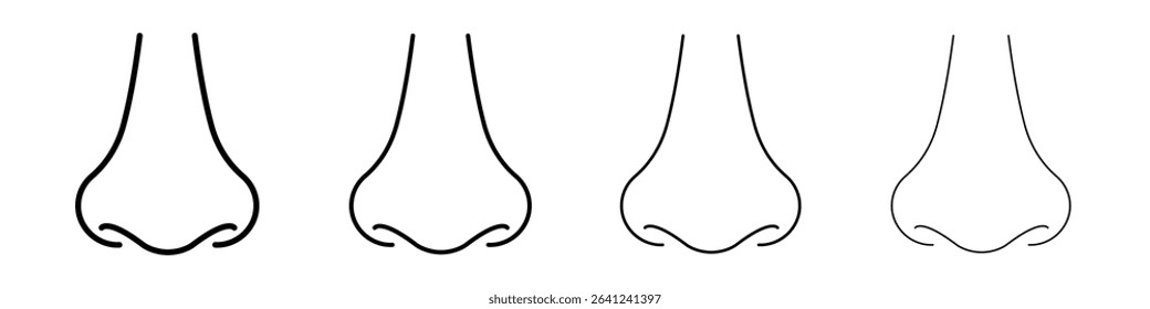 Nose icon Outline sign symbol set