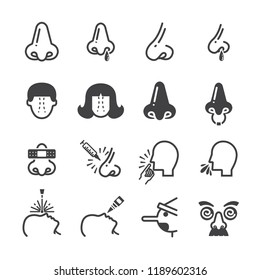 Nose icon set / Flat icon set design ,Out line vector icon set for design.