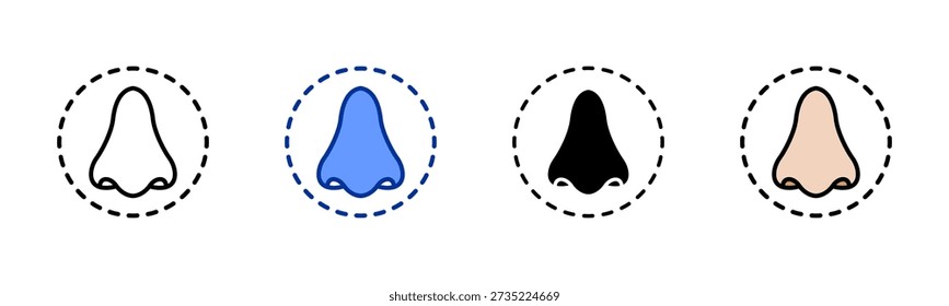 Nose icon set multiple style collection