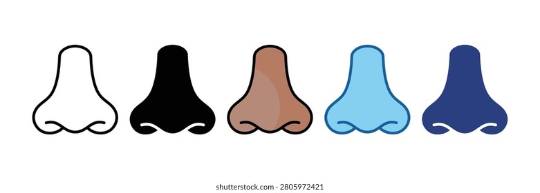 Nose Icon Set Multiple Style Collection
