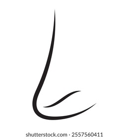 
Nose icon, silhouette human nose vector. vector illustration.