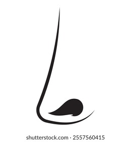 
Nose icon, silhouette human nose vector. vector illustration.