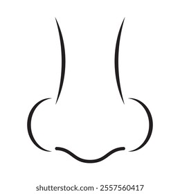 
Nose icon, silhouette human nose vector. vector illustration.
