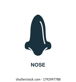 Icono de la nariz. Elemento simple de la colección de órganos internos. Icono de nariz creativa para diseño web, plantillas, infografías y más