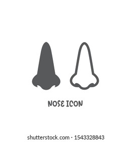 Nose icon simple silhouette flat style vector illustration on white background.