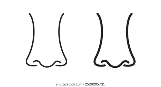 Nose icon in solid and stroke style.